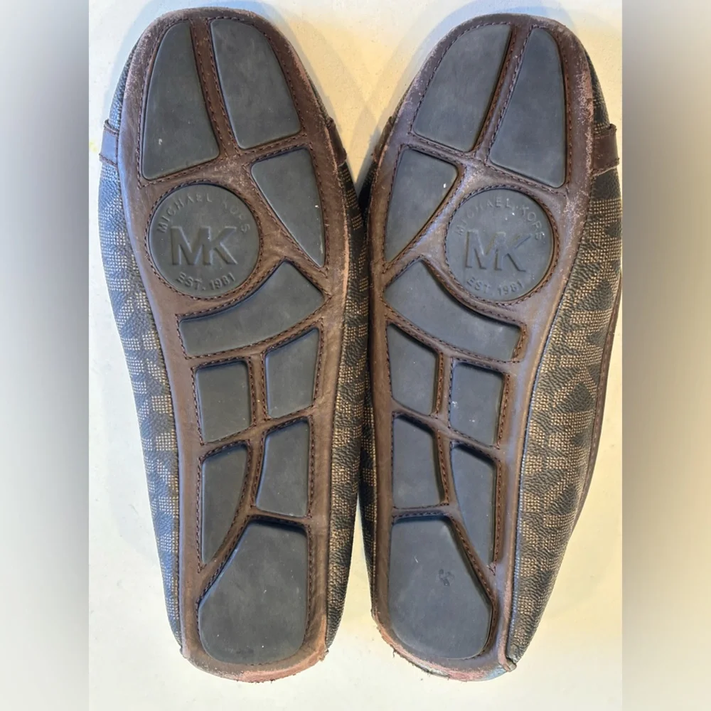 Michael Kors Fulton Brown Leather MK Logo Ballet Flats Shoes Women’s Size US 8